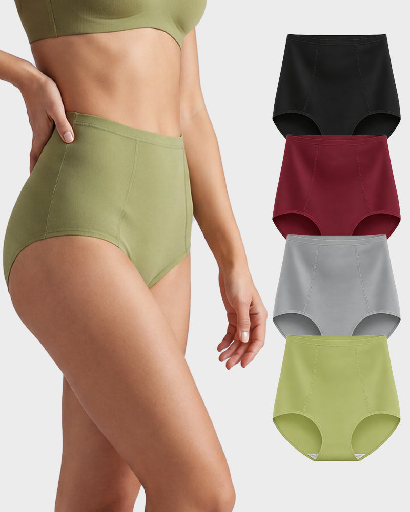Slip contenitivi in cotone a vita alta – confezione da 4