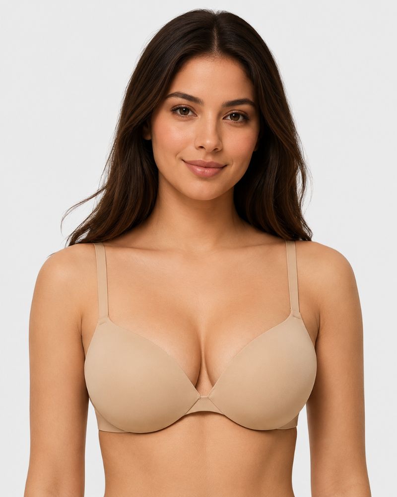 Reggiseno T-shirt push-up con ferretto e scollo profondo