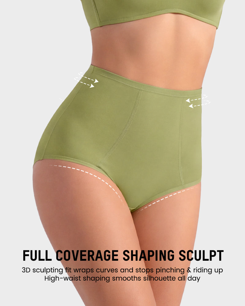 Slip contenitivi in cotone a vita alta – confezione da 4