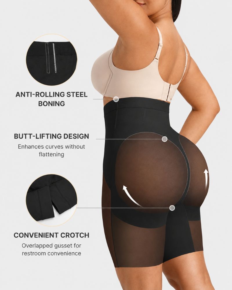 Pantaloncini modellanti a vita alta con compressione incrociata