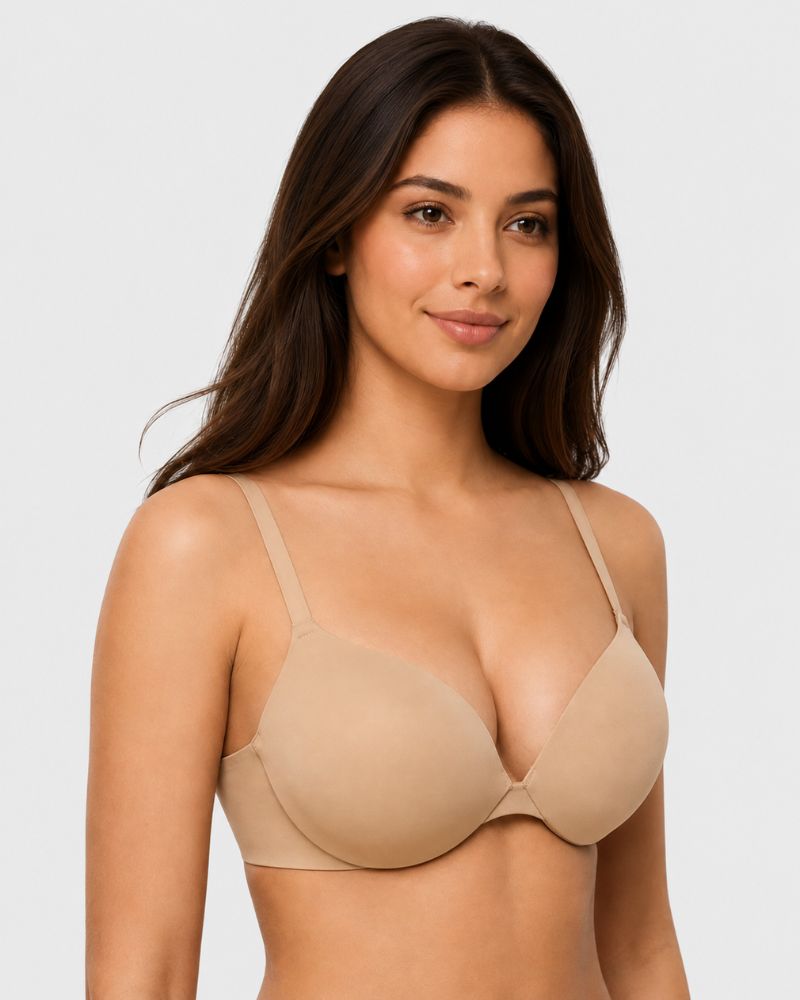 Reggiseno T-shirt push-up con ferretto e scollo profondo