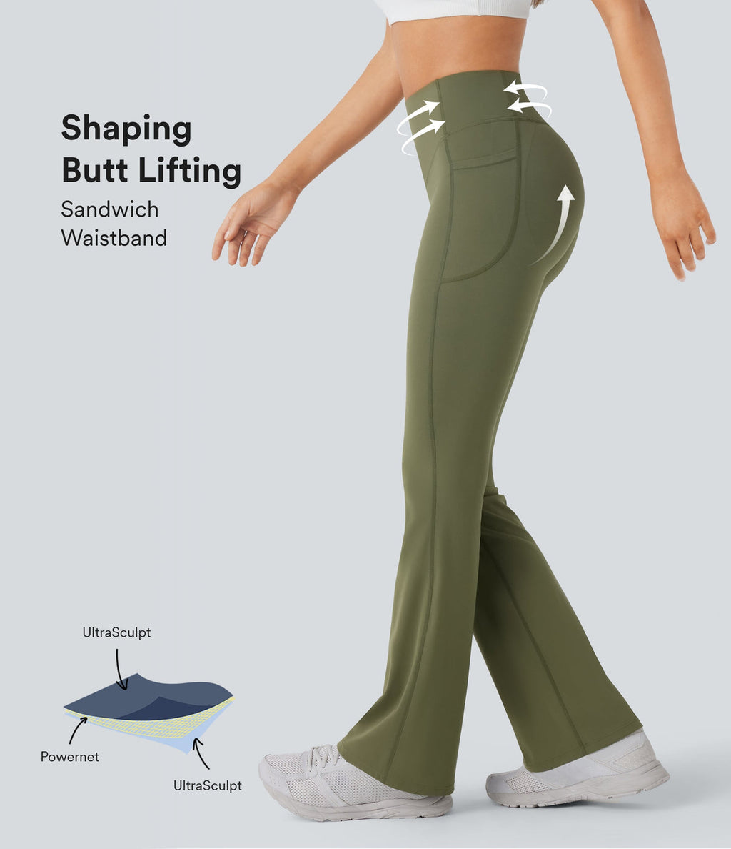 Leggings da yoga snellenti a vita alta con tasche