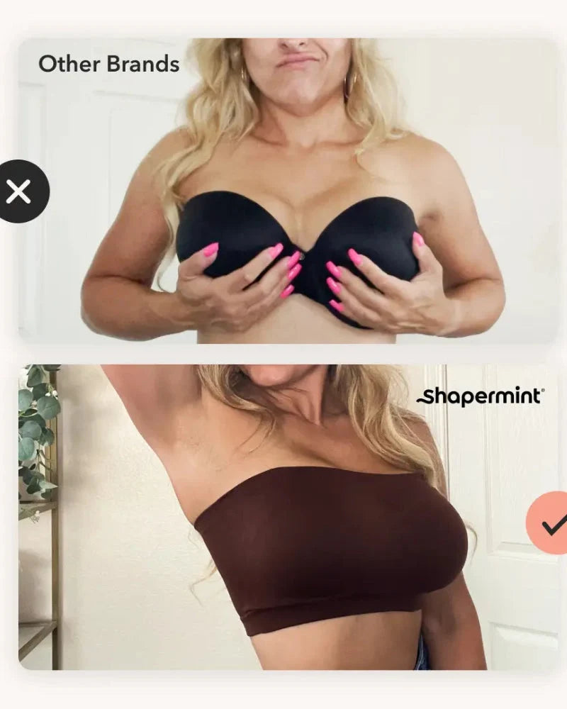 Reggiseno a fascia multiposizione senza ferretto antiscivolo con spalline removibili