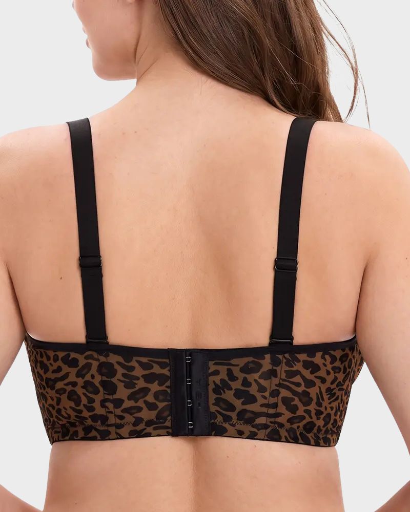 Reggiseno multiposizione con ferretto a fascia lunga in rete trasparente
