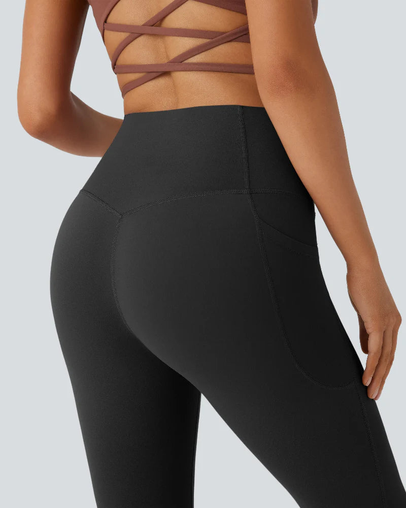 Leggings da yoga snellenti a vita alta con tasche