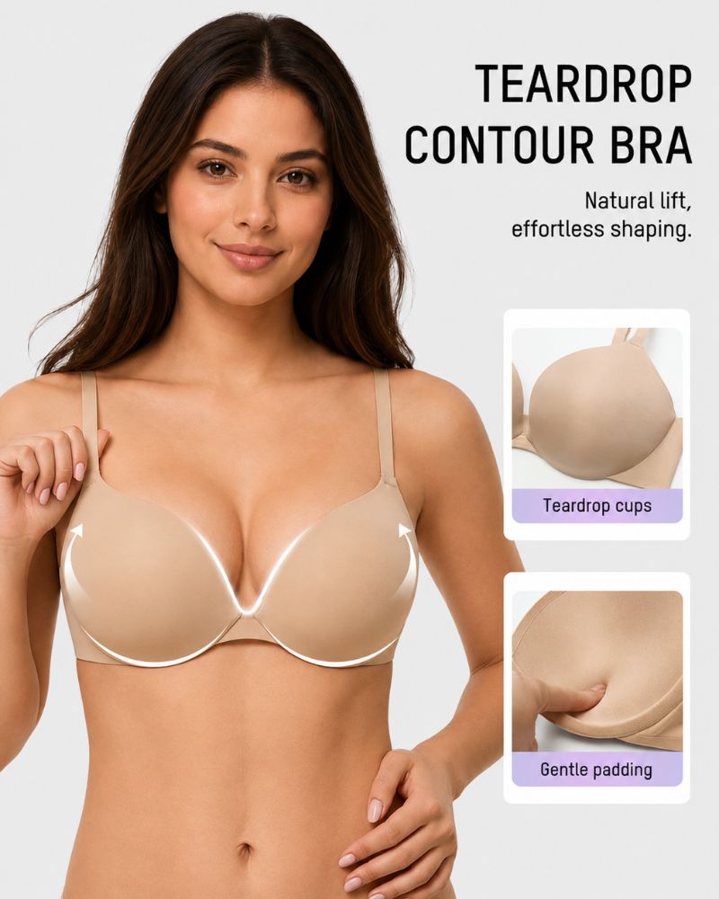 Reggiseno T-shirt push-up con ferretto e scollo profondo