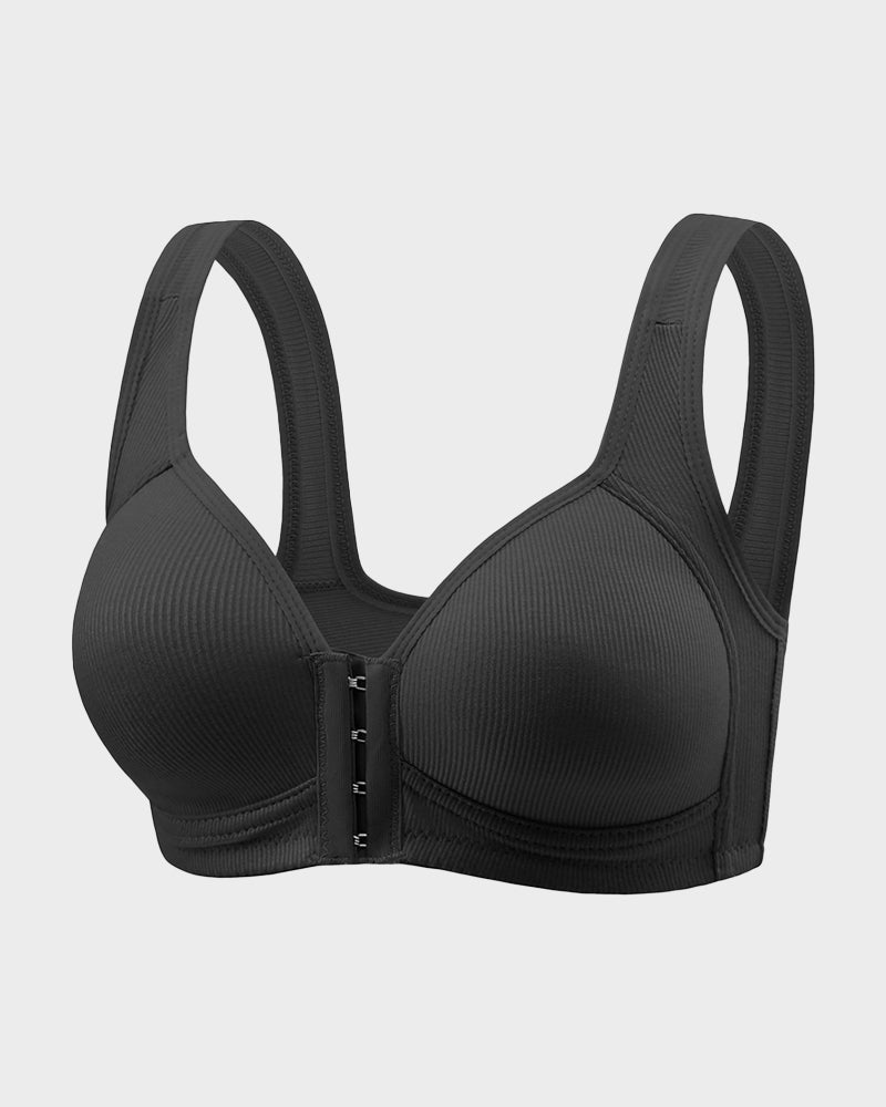 Reggiseno contenitivo senza ferretto con chiusura frontale facile da indossare
