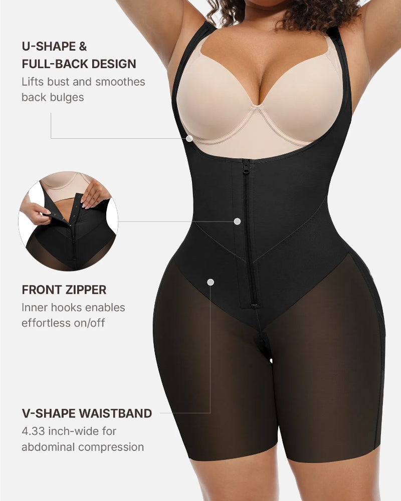 Push-up corrigerende body met U-hals en buikcorrectie