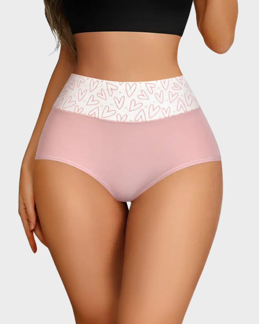 Slip in cotone morbido a vita alta con cuoricini – confezione da 6