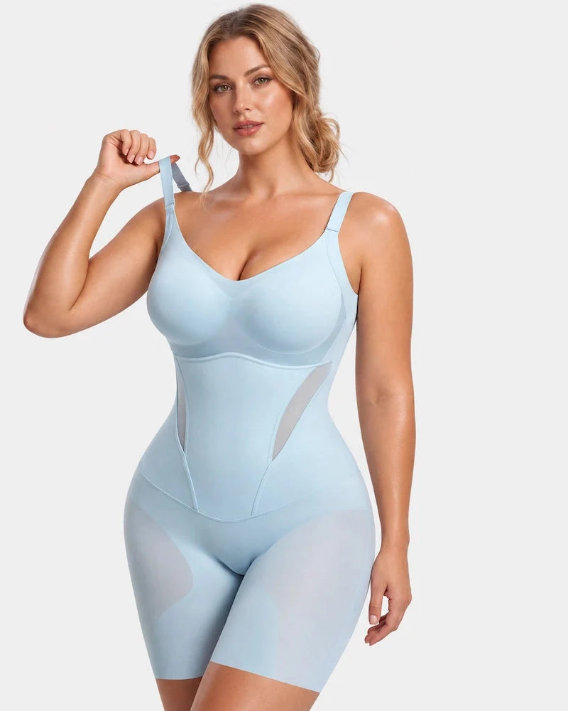 Body modellante 360° in rete traspirante facile da togliere