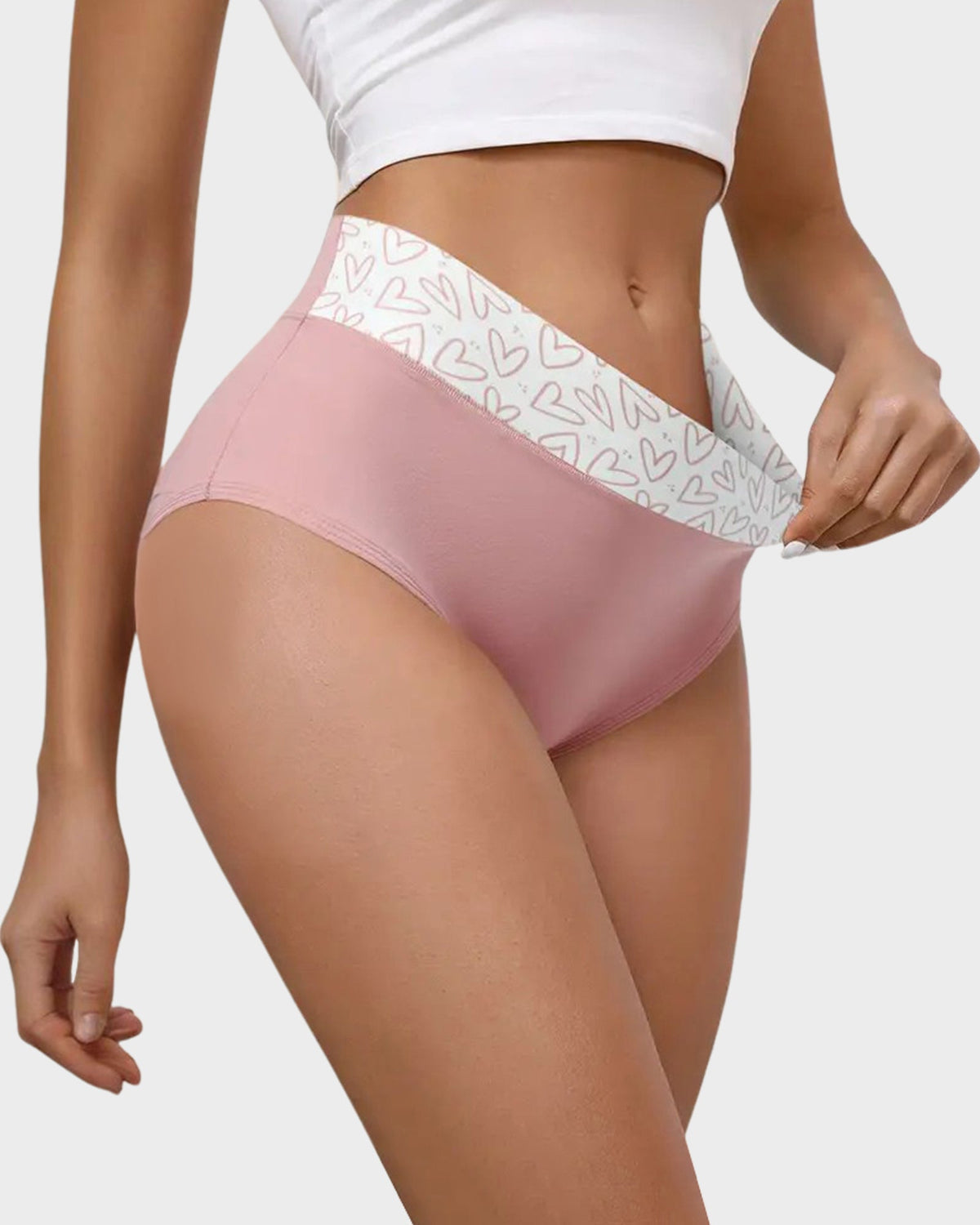 Slip in cotone morbido a vita alta con cuoricini – confezione da 6