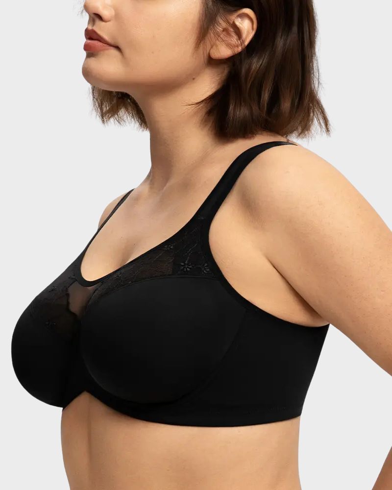 Reggiseno coprente con ferretto taglie comode ricamato