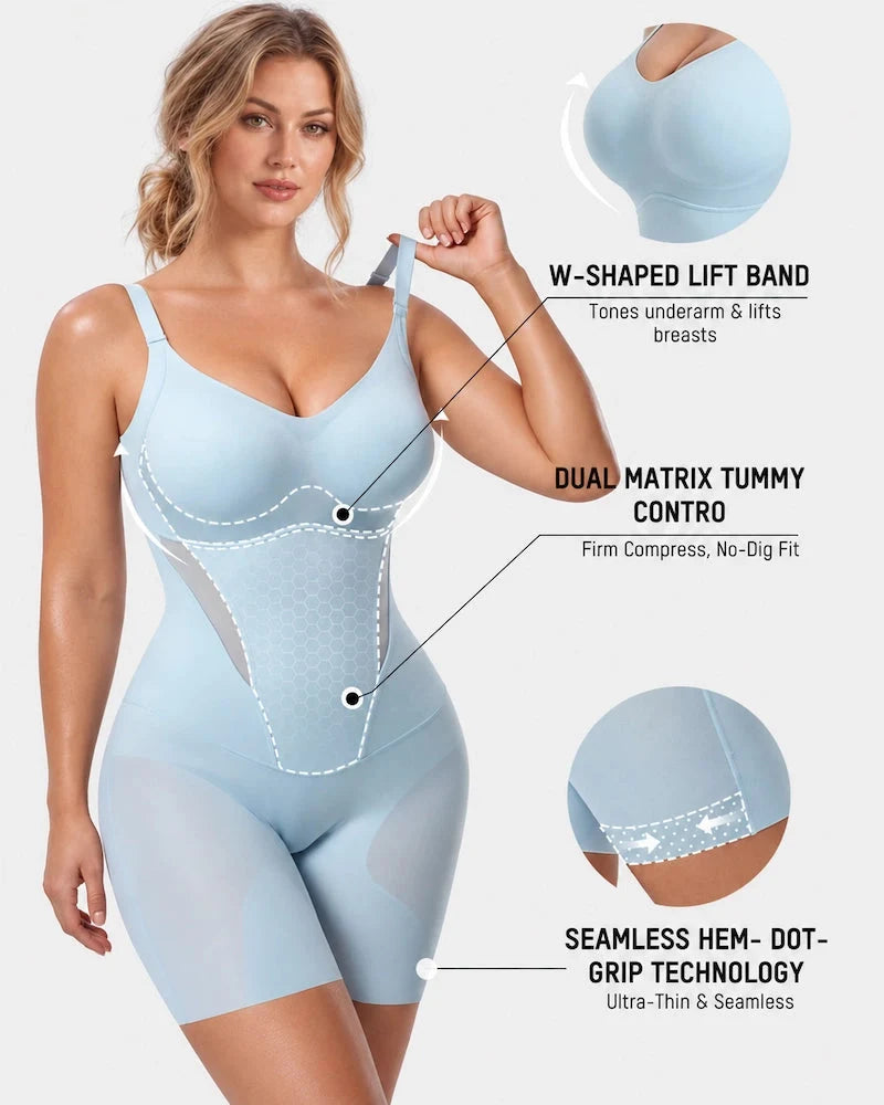 Body modellante 360° in rete traspirante facile da togliere