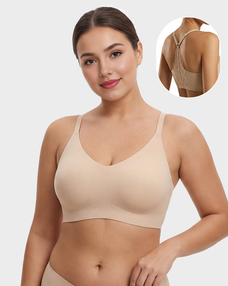 Bralette jelly senza cuciture in pizzo leggermente imbottita