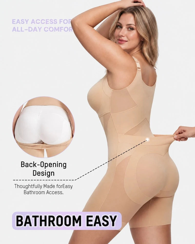 Body modellante 360° in rete traspirante facile da togliere