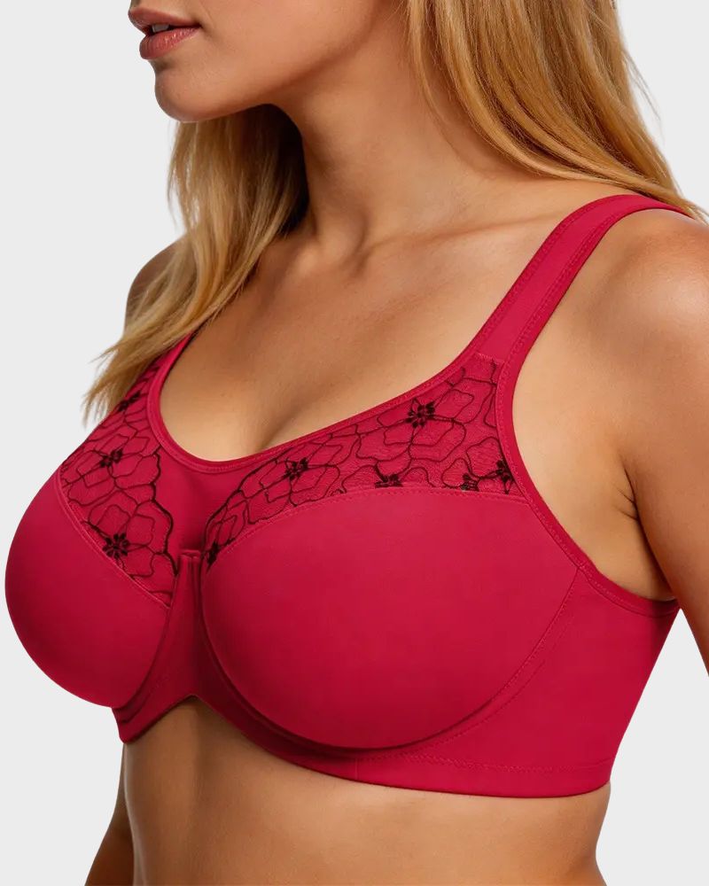 Reggiseno coprente con ferretto taglie comode ricamato