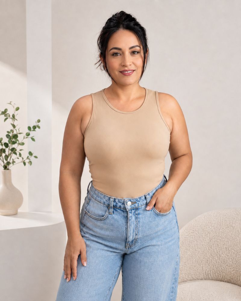 Body top smanicato aderente