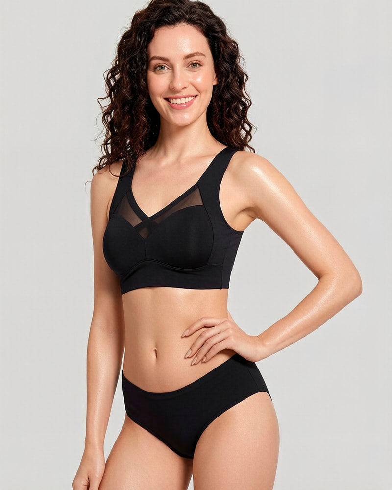 Reggiseno in rete comfort effetto liscio