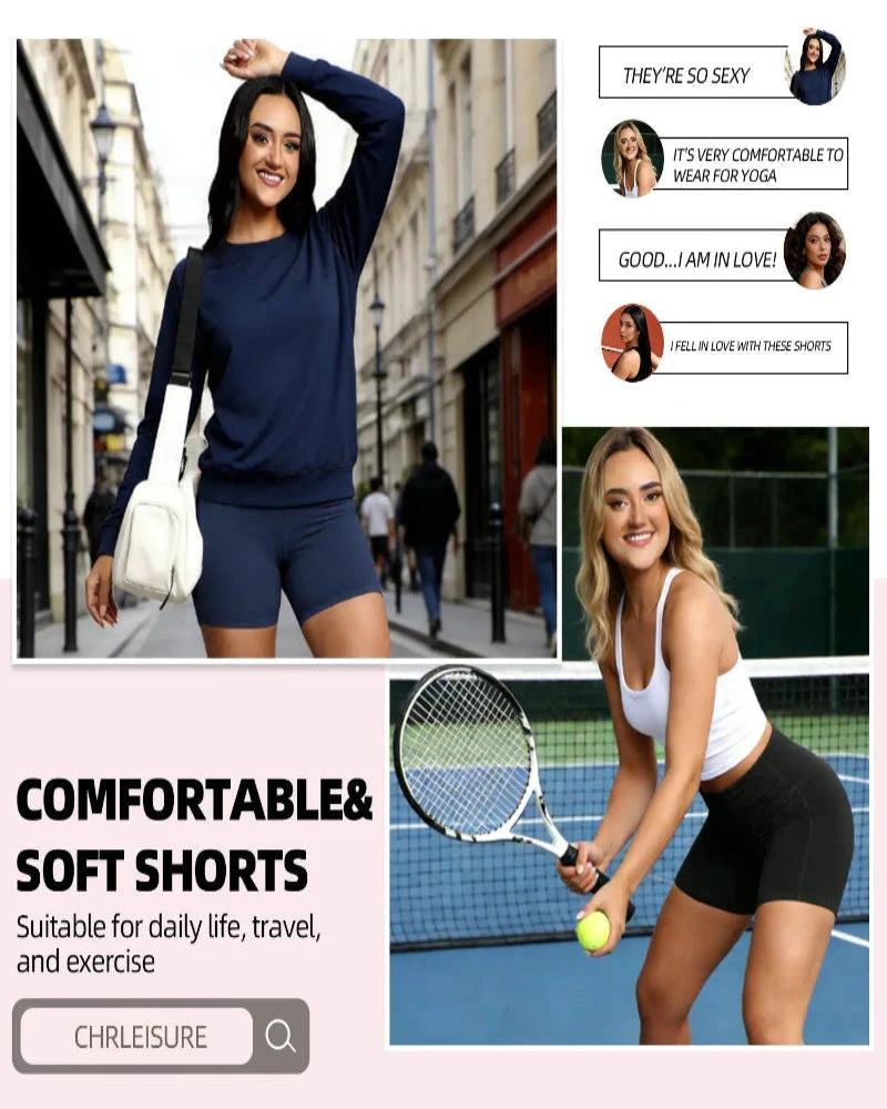 Pantaloncini sportivi a vita alta con controllo pancia e tasche laterali