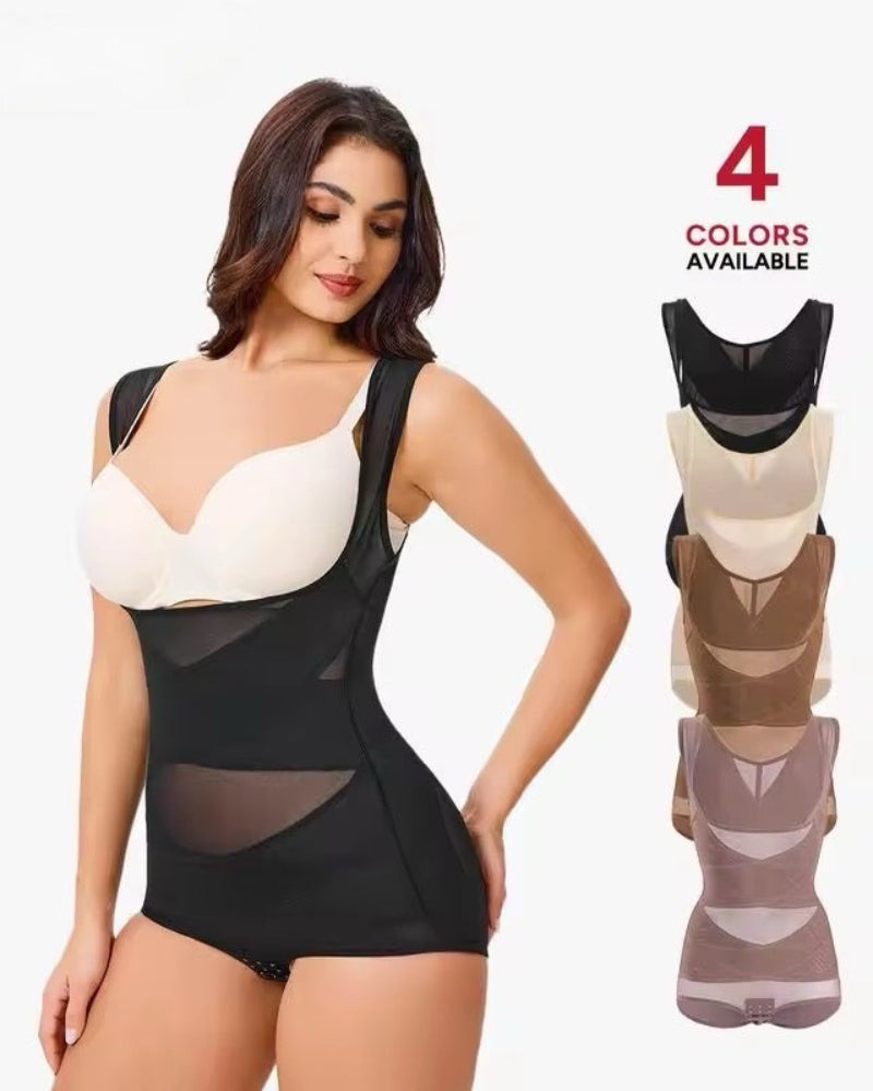 Body modellante in rete traspirante con controllo pancia invisibile