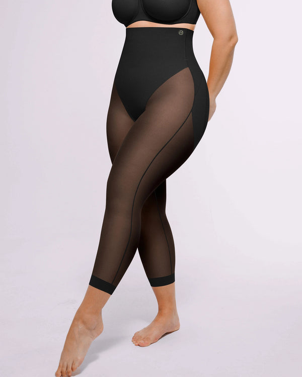 3D-netpanty met push-up effect tot op de kuit