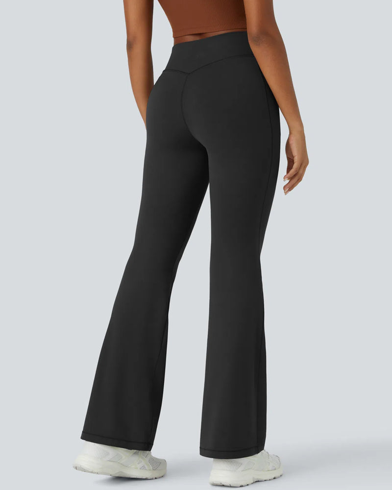 Leggings a zampa a vita alta con controllo pancia e tasche