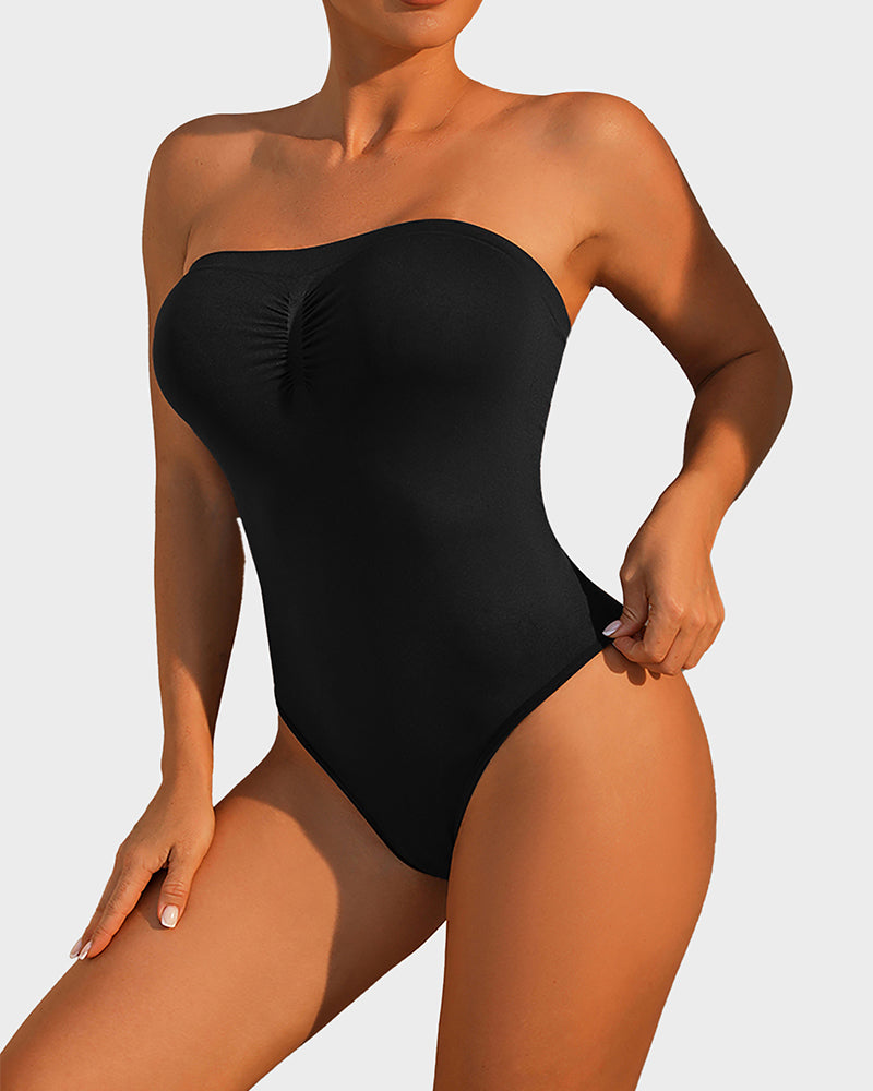Body modellante senza spalline con controllo pancia
