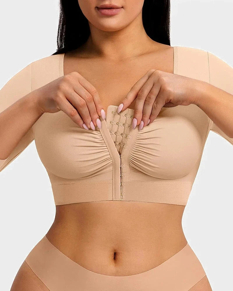 Top modellante con reggiseno e compressione per le braccia