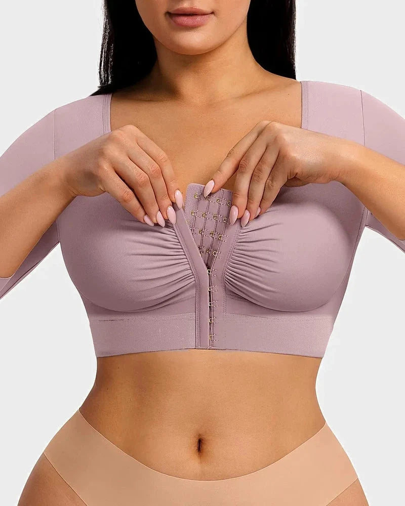 Top modellante con reggiseno e compressione per le braccia