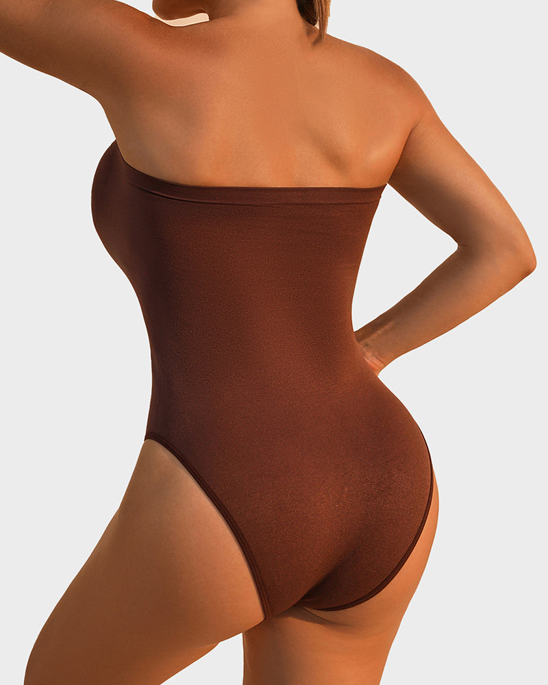 Body modellante senza spalline con controllo pancia
