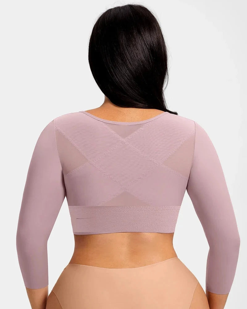 Top modellante con reggiseno e compressione per le braccia