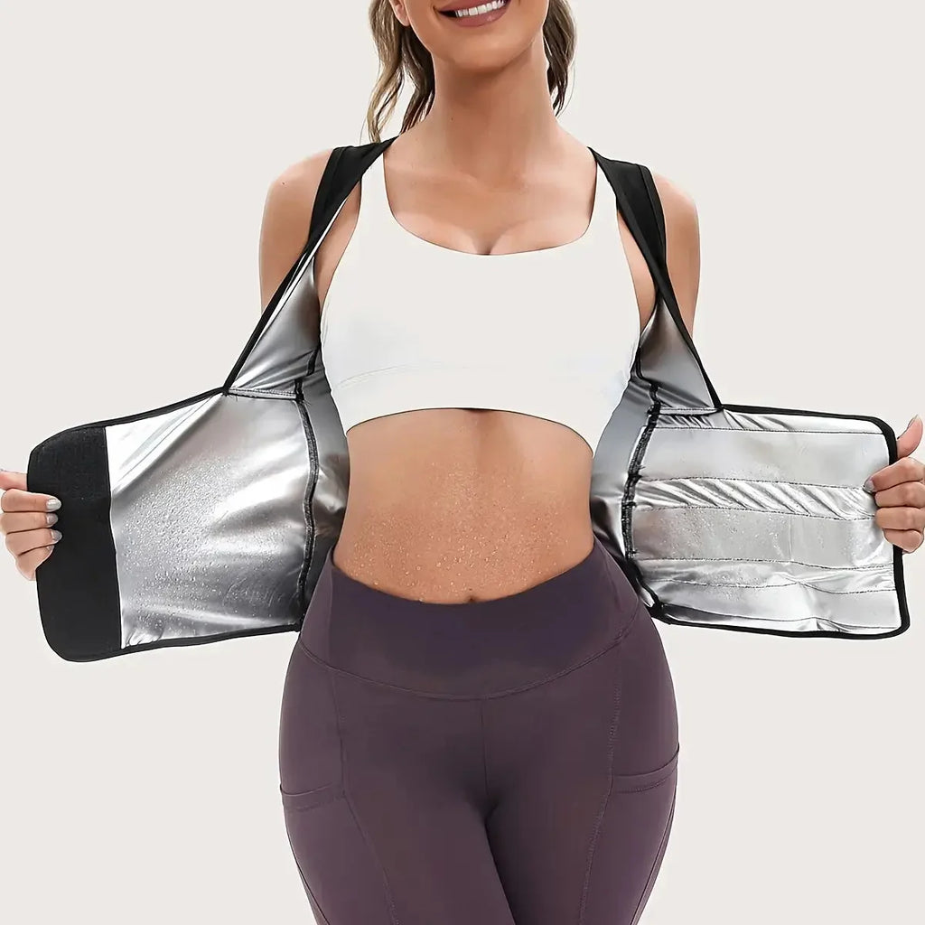 Gilet stringivita compressivo effetto sauna con zip