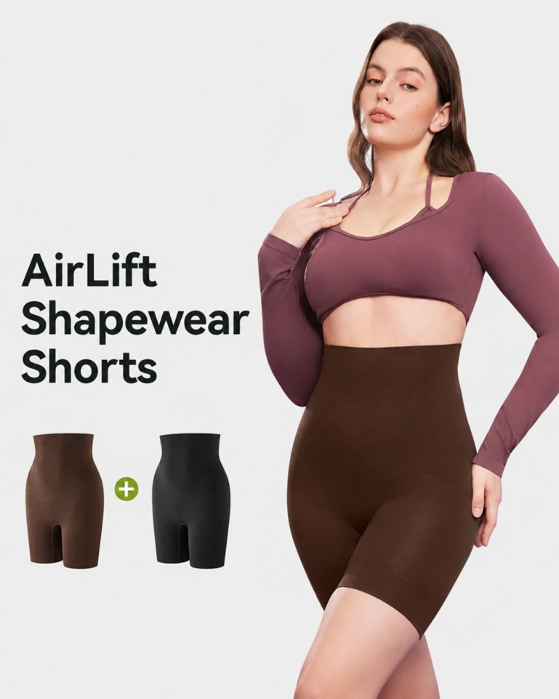 Corrigerende push-up short met hoge taille en buikcorrectie