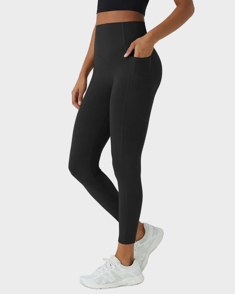 Leggings sportivi a vita alta con controllo pancia e tasche laterali