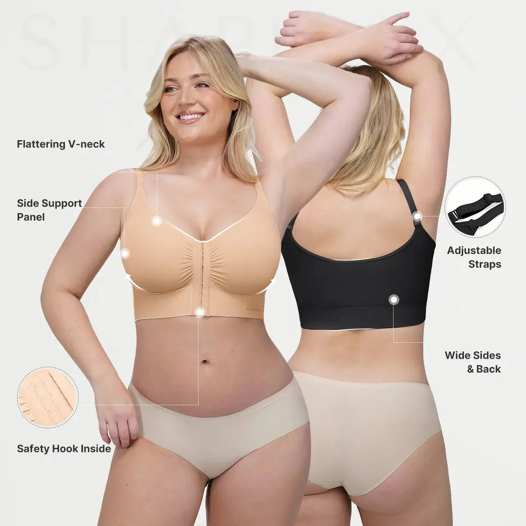 Top reggiseno push-up senza cuciture con chiusura frontale