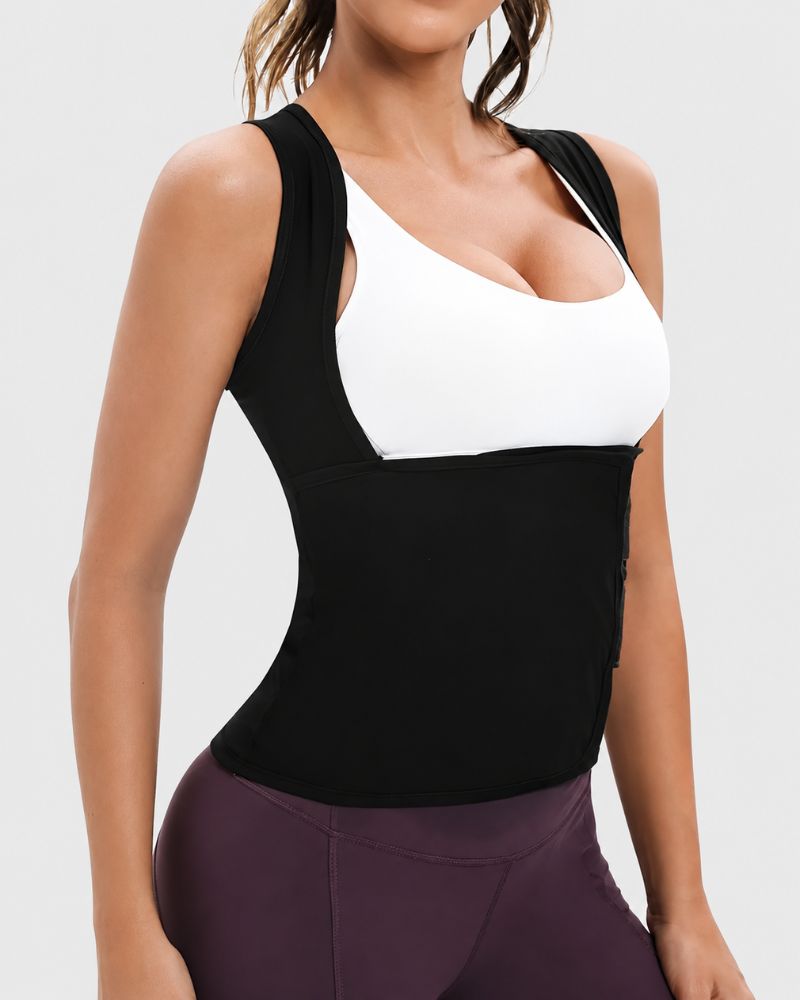 Gilet stringivita compressivo effetto sauna con zip