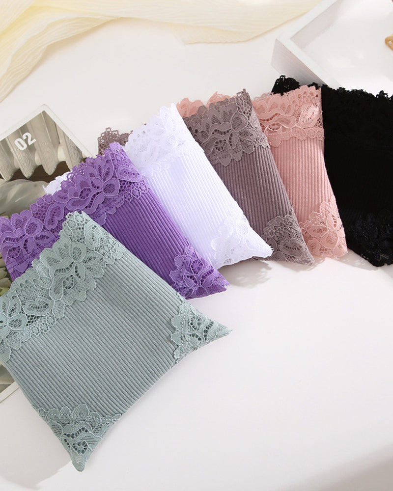 Slip in cotone a vita bassa con pizzo
