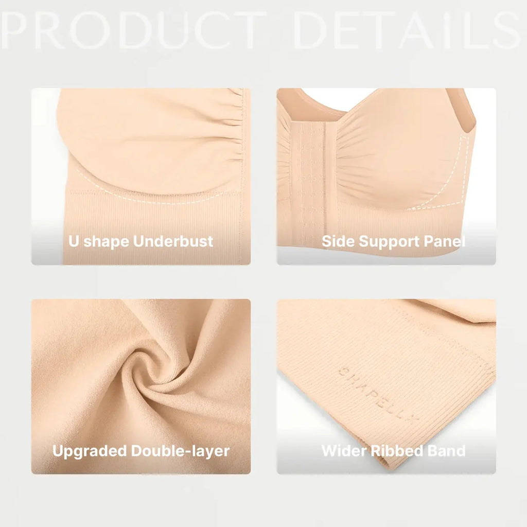 Top reggiseno push-up senza cuciture con chiusura frontale