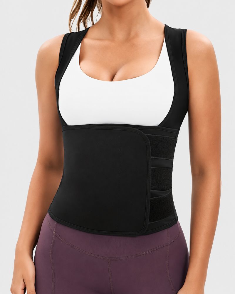 Gilet stringivita compressivo effetto sauna con zip
