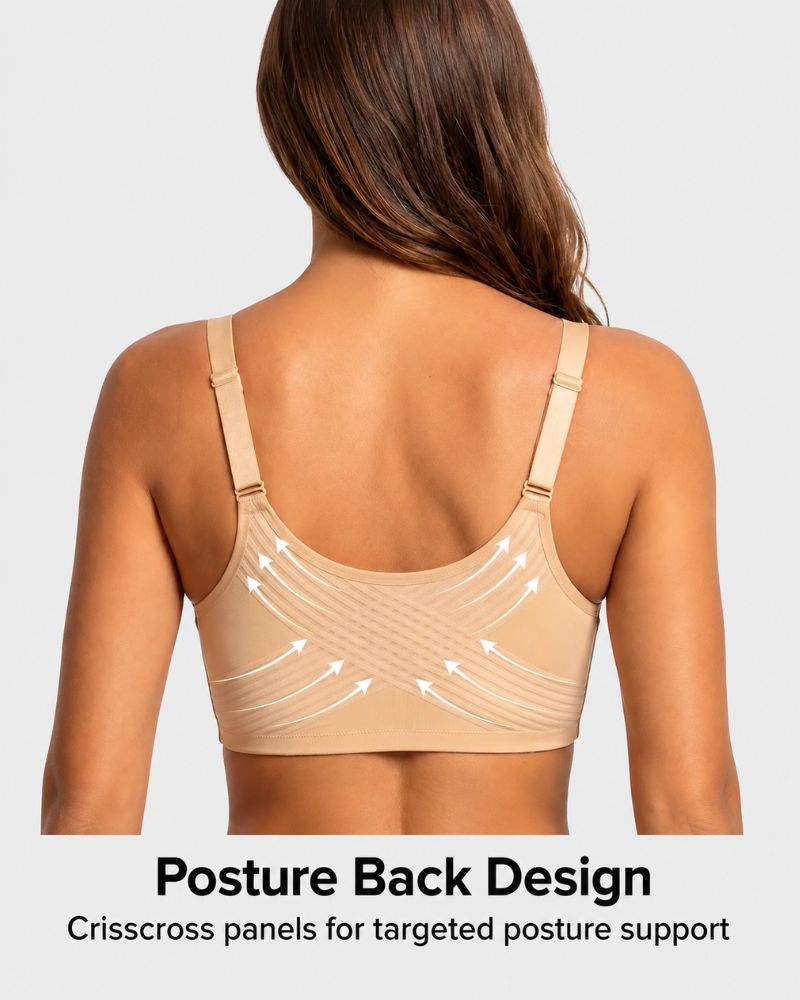 Reggiseno con ferretto in pizzo con chiusura frontale e schiena liscia