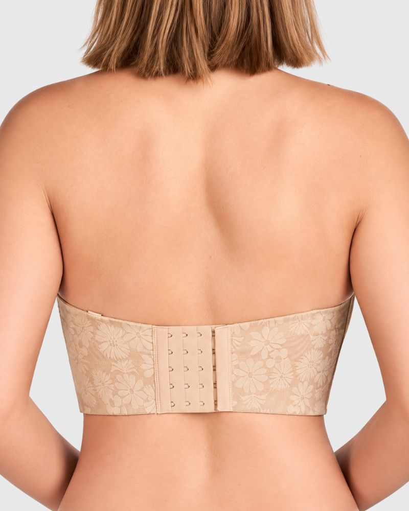 Reggiseno corsetto a balconcino senza spalline con fascia lunga