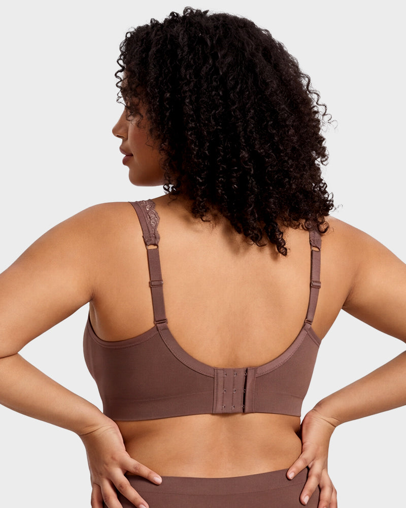 Reggiseno senza ferretto senza cuciture con spalline in pizzo