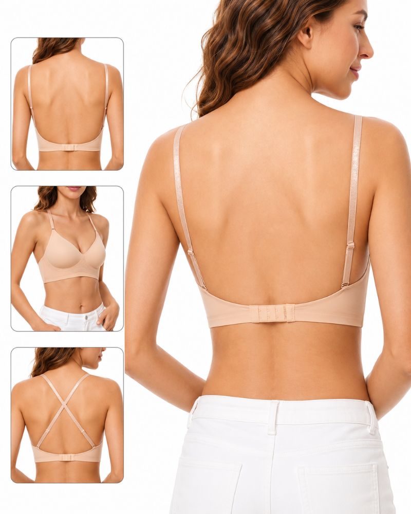 Reggiseno a balconcino multiposizione senza cuciture per schiena scoperta