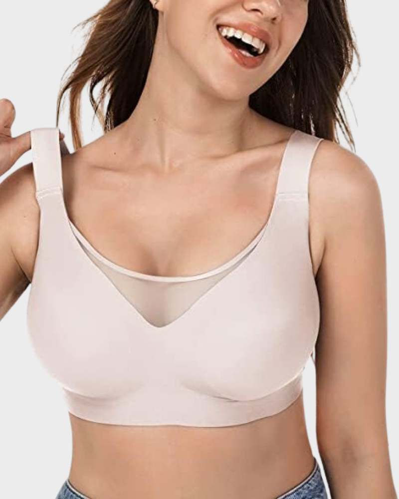 Reggiseno modellante con frontale in rete