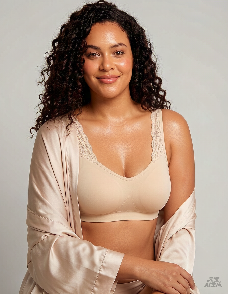 Reggiseno senza ferretto senza cuciture con spalline in pizzo
