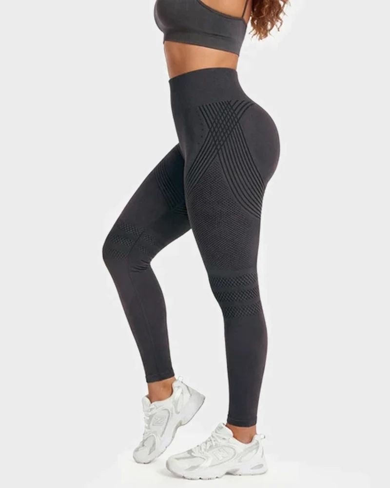 Leggings push-up con texture 3D e controllo pancia