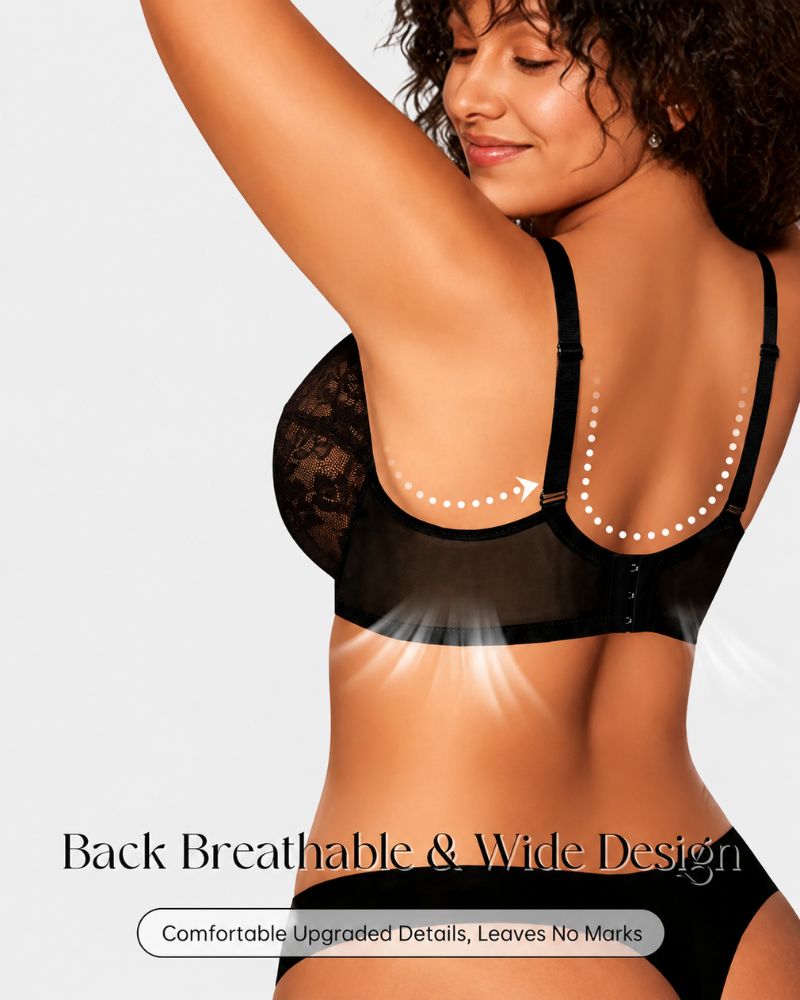 Reggiseno coprente con ferretto in pizzo floreale non imbottito