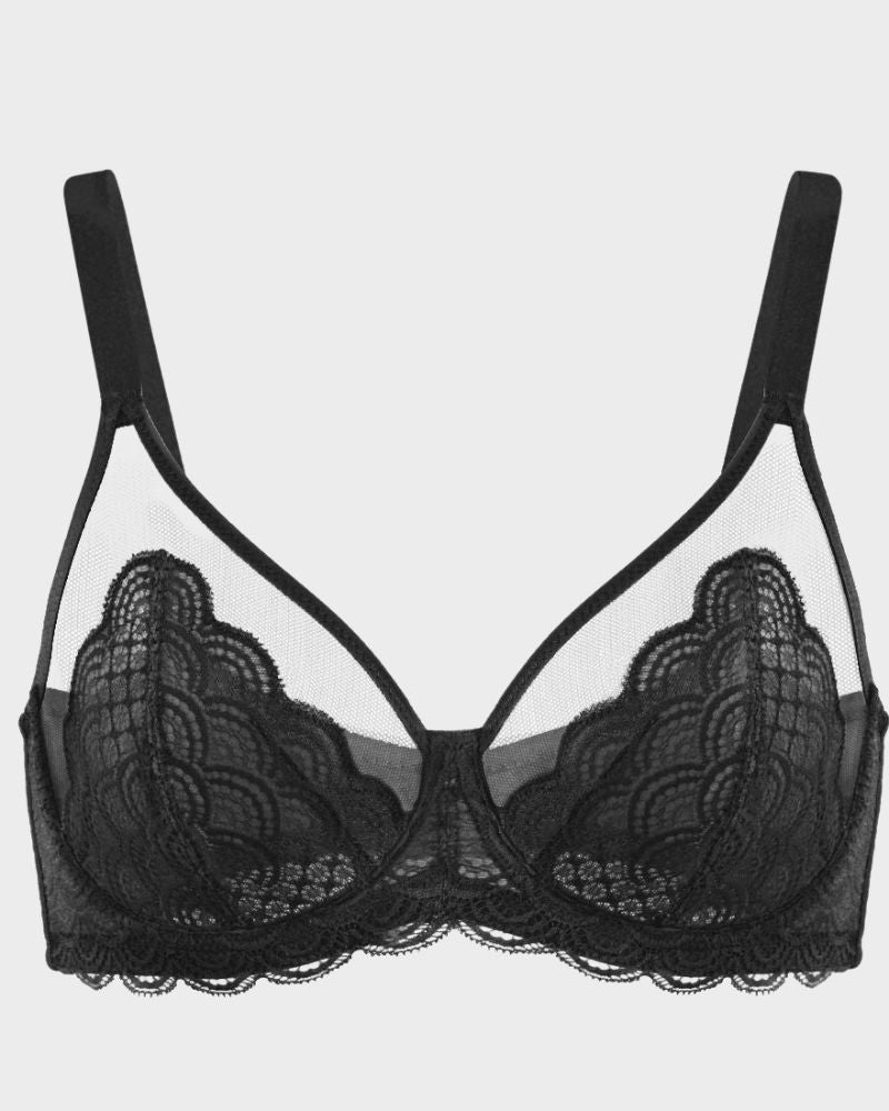 Reggiseno minimizer con ferretto taglie comode in pizzo a sirena
