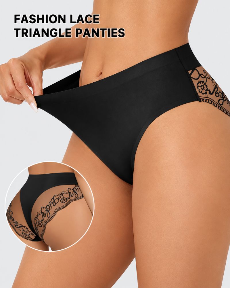 Slip in pizzo senza cuciture a vita media – confezione da 8