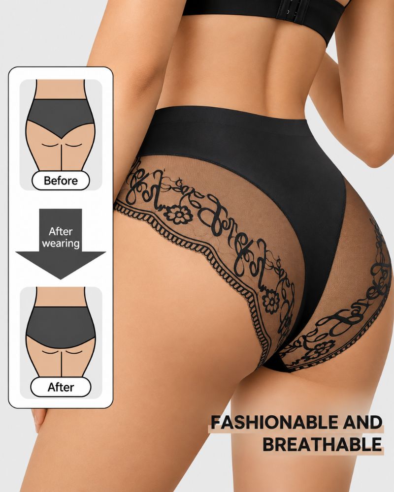 Slip in pizzo senza cuciture a vita media – confezione da 8